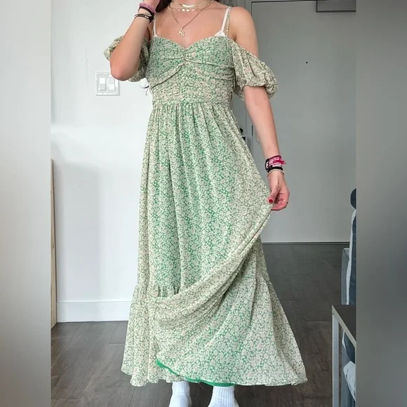 chinese dress ladies Women's Mindful Muse Smocked Maxi Dress in Sage main image 1